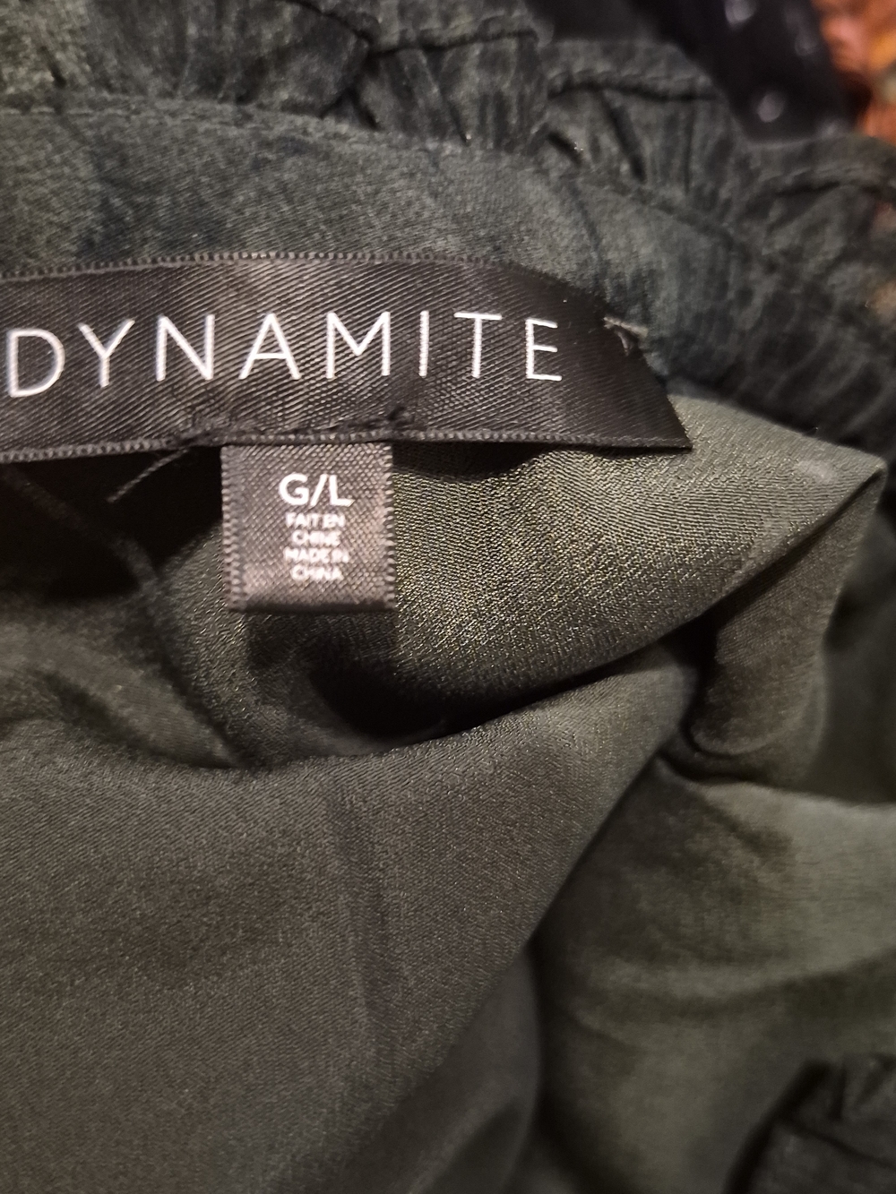 Dynamite Slate Green Textured Long-Sleeve Ruffle Hem Dress - Picture 3 of 3
